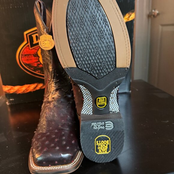 Dan Post Men's Alamosa Square Toe Boot - Black Cherry - Picture 6 of 7